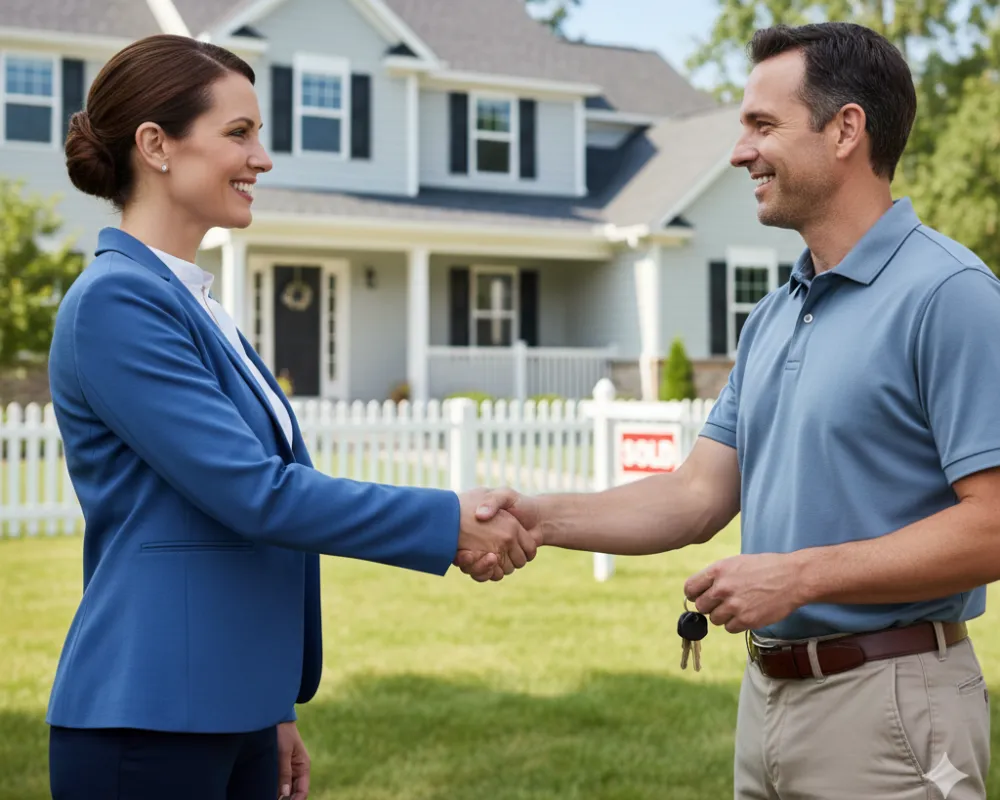 Realtor helping client sell residential property