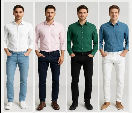 Top jeans and shirt color combinations