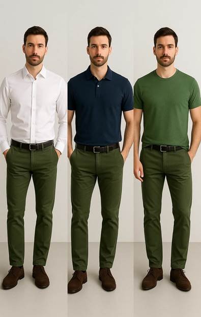 Olive Green Pants with Stylish Shirts