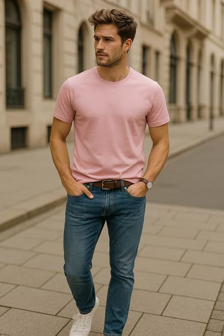 Trendy pink T shirt combination ideas