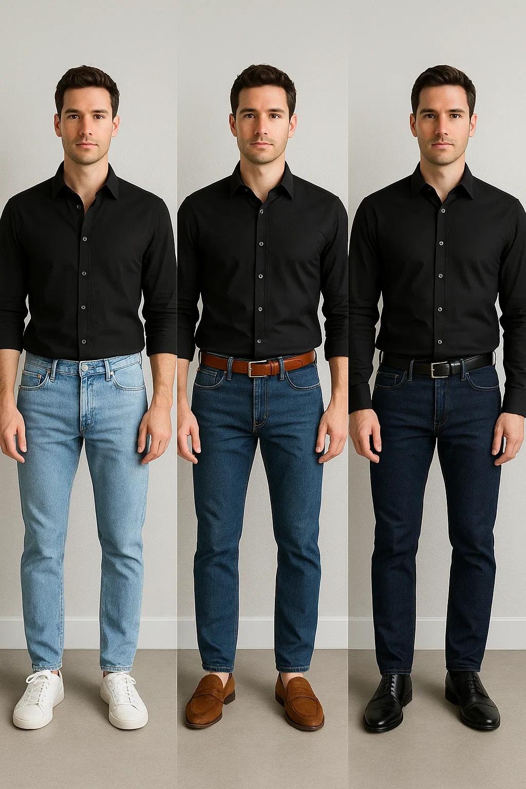 Black Shirt Combination Jeans