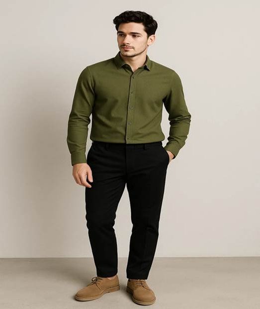Black Pants with Shirt Combination for Men