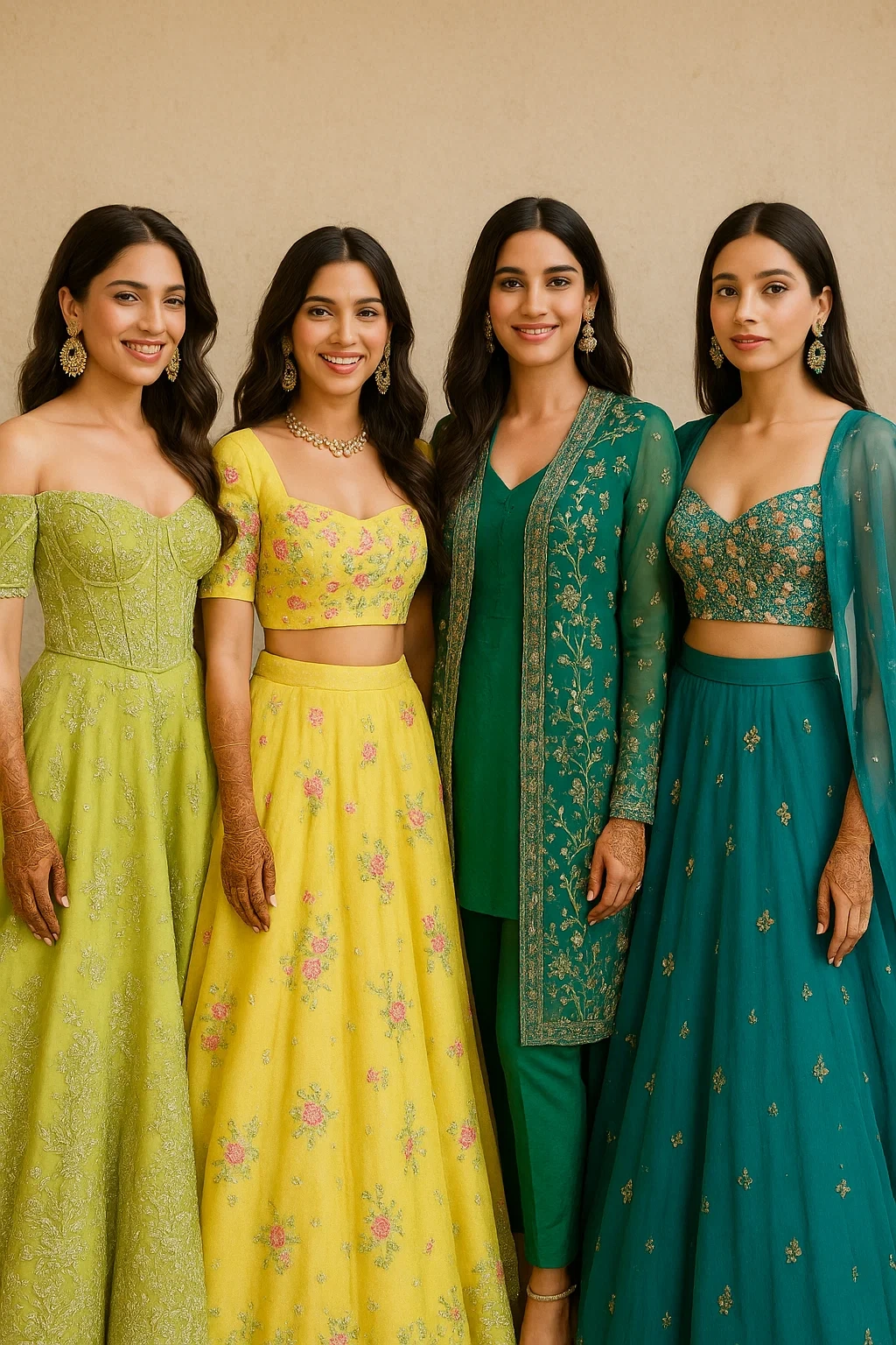 Stylish Indo-Western Mehendi outfit for bride