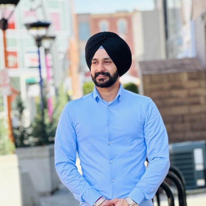 Sky Blue Shirt with a Turban