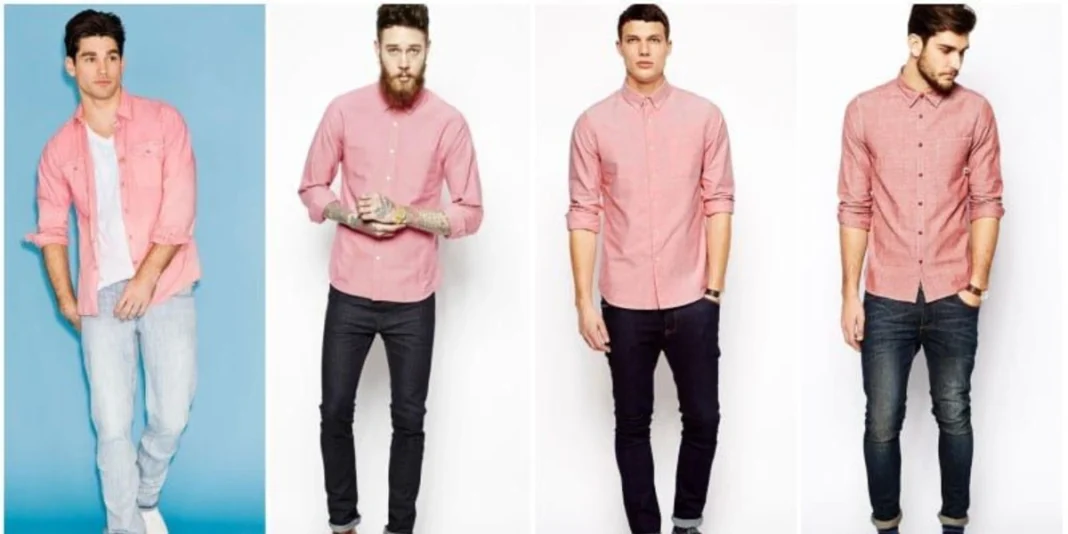 Stylish pink shirt combination for men